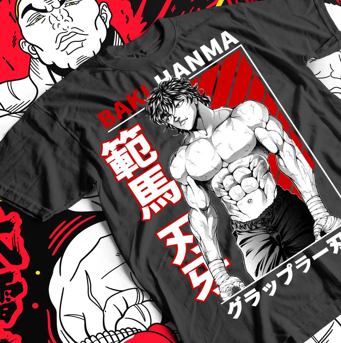 Новая футболка Baki the Grappler Hanma Yujiro топ черная Подарочная унисекс