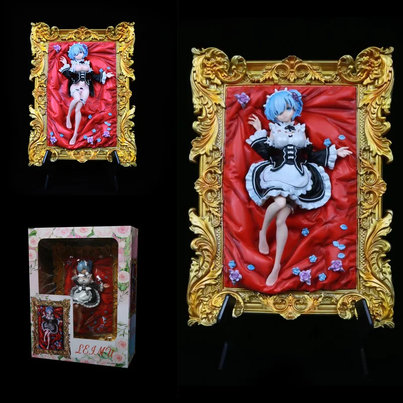

Anime Can Undress Rem Re:Life In A Different World From Zero Kawaii Girl Figure Rem In A Photo Frame Adult Collection Model Toys