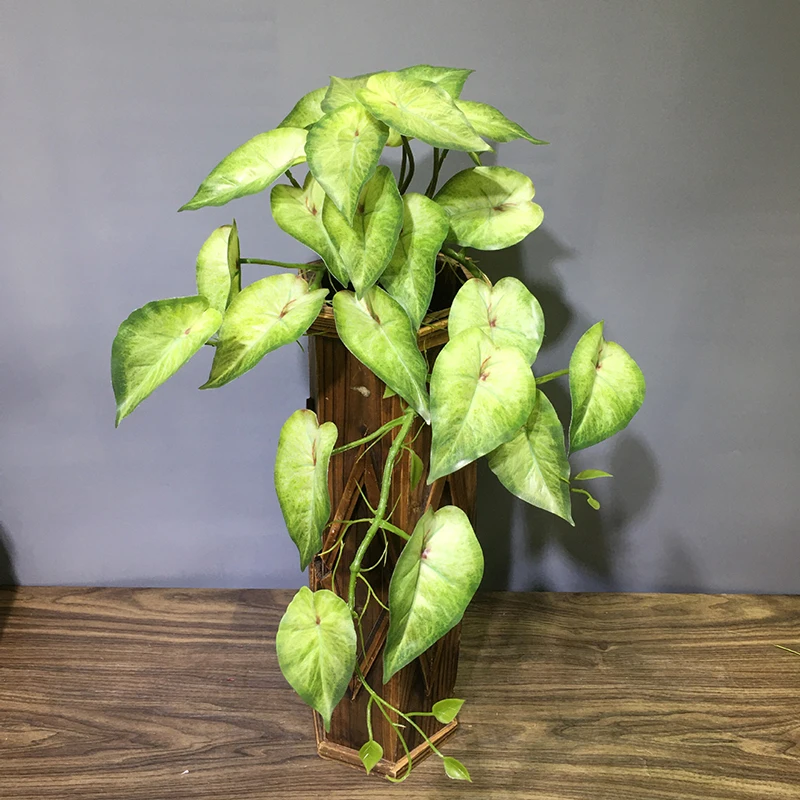 Большие искусственные Подвесные Растения 22 дюйма листья оленя пластиковые