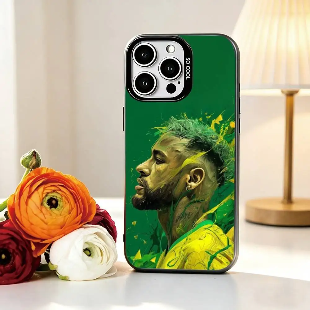 Фото Чехол для телефона F-Football star N-Neymar для iPhone 17, 16, 15, 14, 13, 12, 11 Plus, Pro Max, XS, красочный, серебристо-черный №3