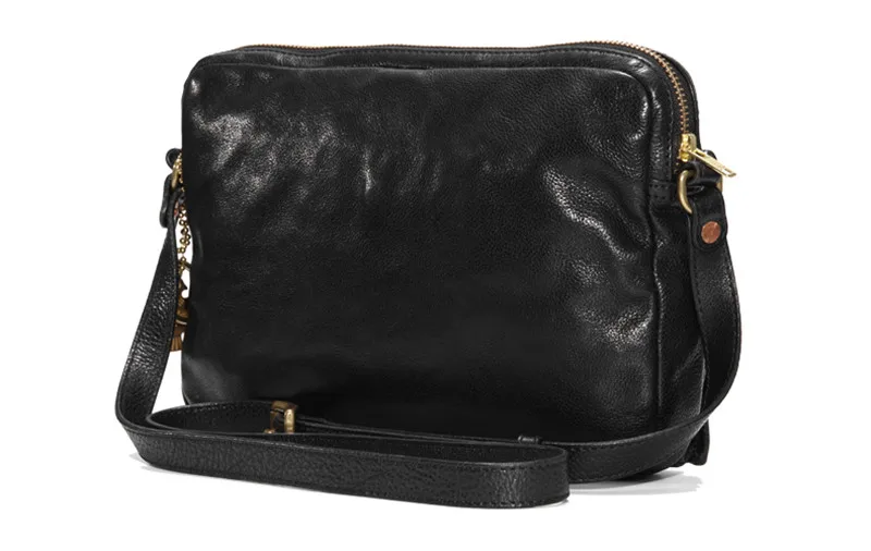 Fashion casual top quality natural genuine leather men crossbody bag outdoor travel daily luxury real cowhide black shoulder bag