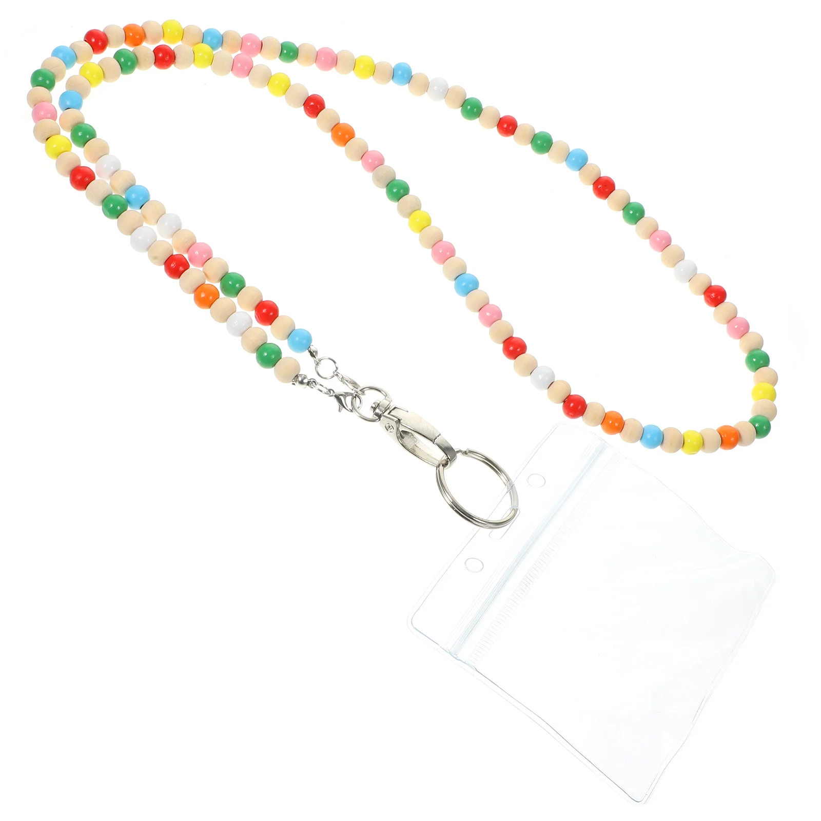 

Beaded Lanyard Colored Wood For Id Badges Necklace Hanging Ropes Reusable Holder