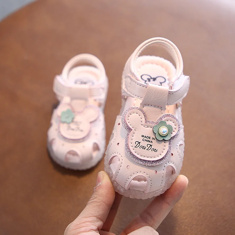 2022 Baby Sandals for Girls Princess Closed Toe Summer Toddler Infant Kids Princess Walkers Baby Little Girls Shoes Sandals