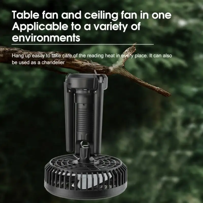 

Desk Tripod Stand Low-noise Rv Fan 18650 Lithium Battery Soft Wind Cooling Ventilador Outdoor Camping Tripod Charging Fan