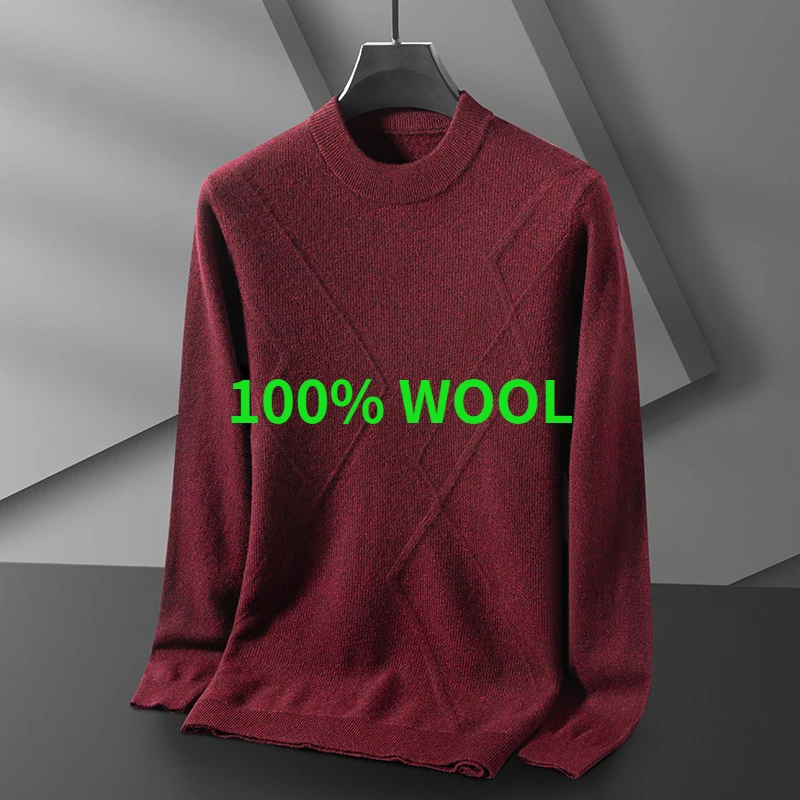 

New Arrival Fashion Suepr Large High Quality 100% Cotton Autumn Men's Round Neck Jacquard Sweater Plus Size XL2XL3XL4XL5XL6XL7XL