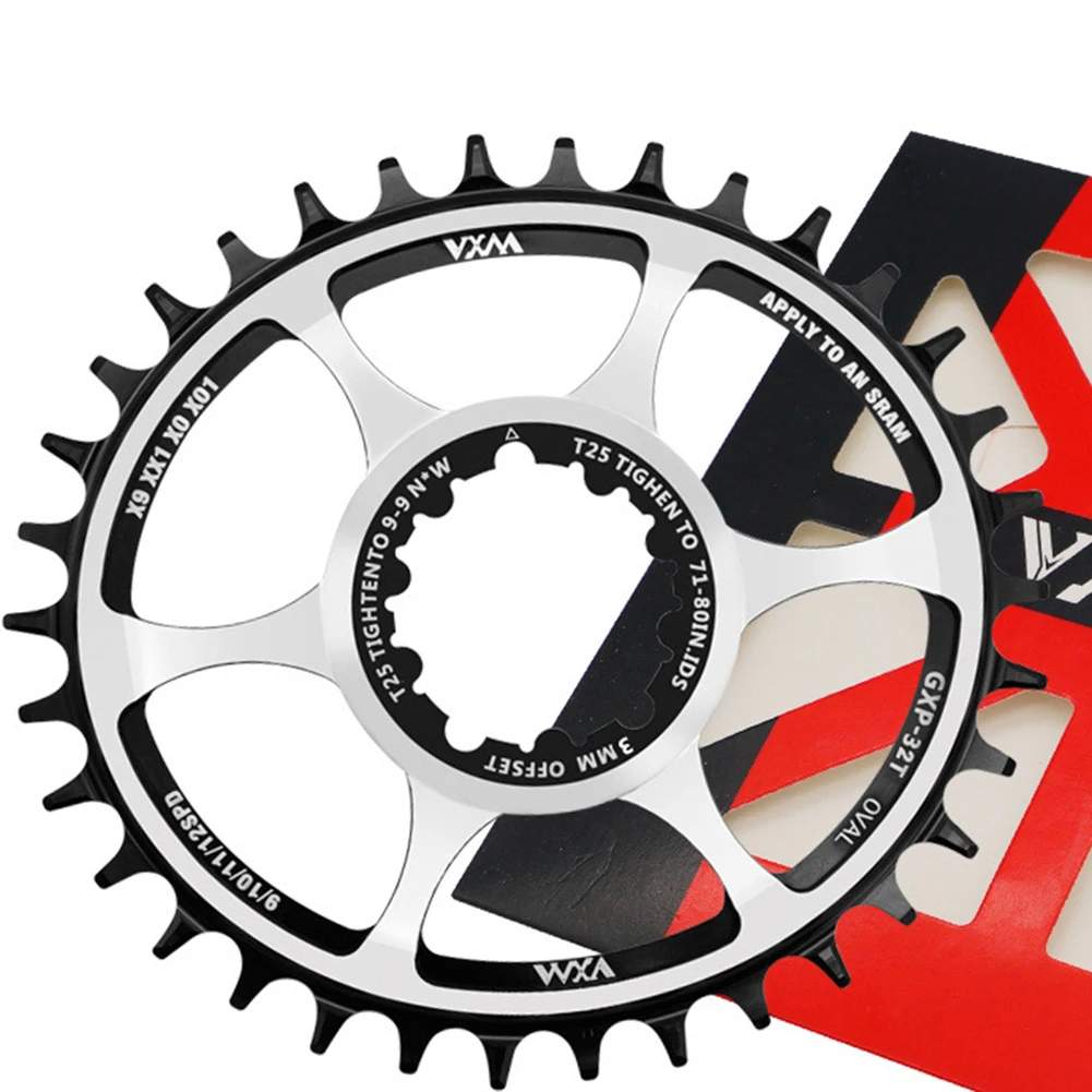 

Bicycle Teeth Single Disc Positive Negative Teeth Offset3mm Mount Sprocket 32/34/36T Crank Sprocket Replacement Part Accessories
