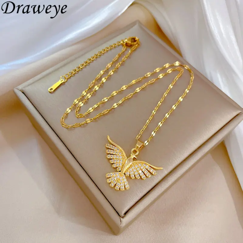 

Draweye Necklaces for Women Animals Vintage Elegant Metal Korean Fashion Jewelry Party Girls Gift Simple Gold Color Chokers