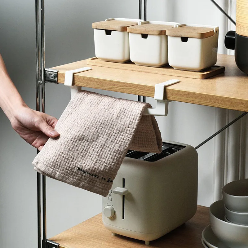 

Portable Bathroom Shelf Rack Rag Holder Clip Type Towel Rack Closet Rack Kitchen Accessories 1pcs Kitchen Cabinet Door Traceless