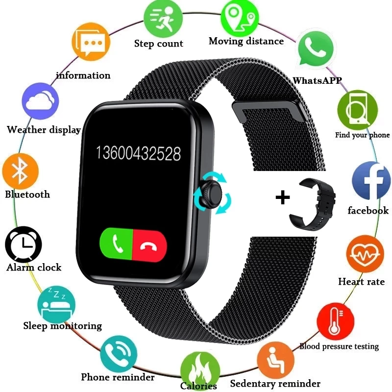 

Bluetooth Call Smart Watch Men Women PPG Heart Rate Monitor Rotary Button Waterproof Smartwatch Man Fitness Tracker+Box 2022 New