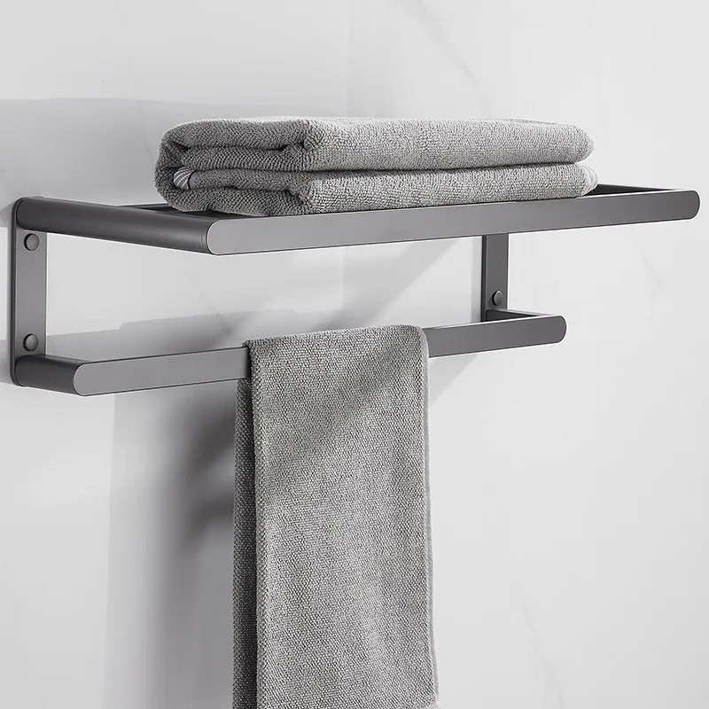 Rack Paper/toilet Brush Holder Tissue Box Corner Shelf Nail Punched Gun Grey