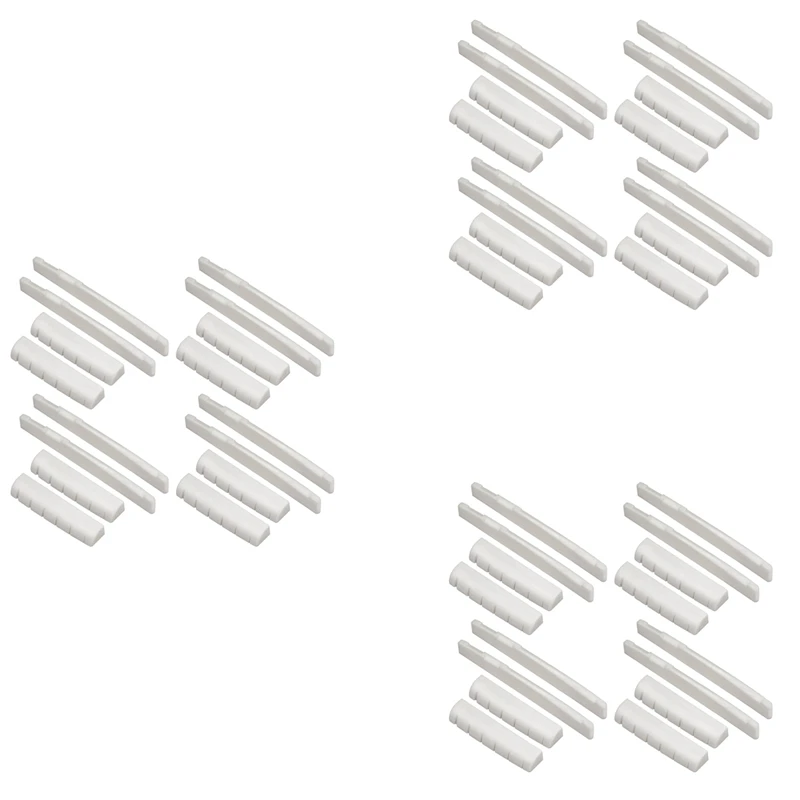 

24 Sets Of 48Pcs 6 String Acoustic Guitar Bone Bridge Saddle And Nut Made Of Real Bone