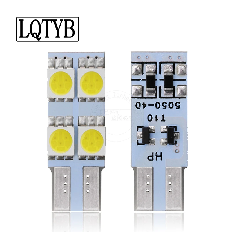 

5pcs T10 5050 4SMD LED 194 168 W5W car signal side light light non-polarity door light license plate light