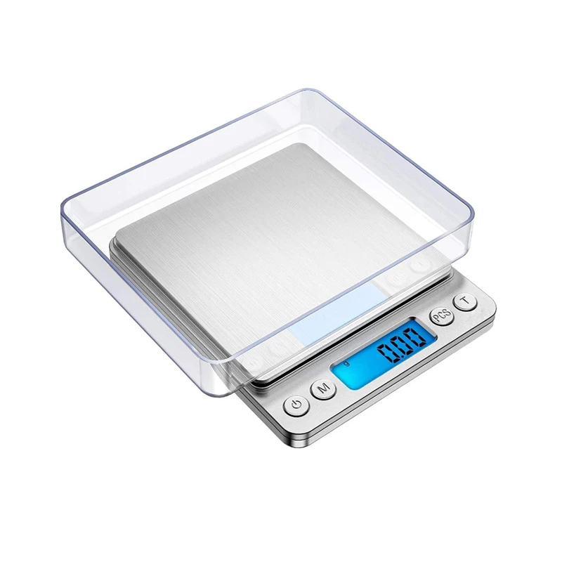 

0.01g/0.1g Precision LCD Digital Scales 500g/3000g Mini Electronic Grams Weight Balance Scale for Jewelry Coffee Baking Weighing