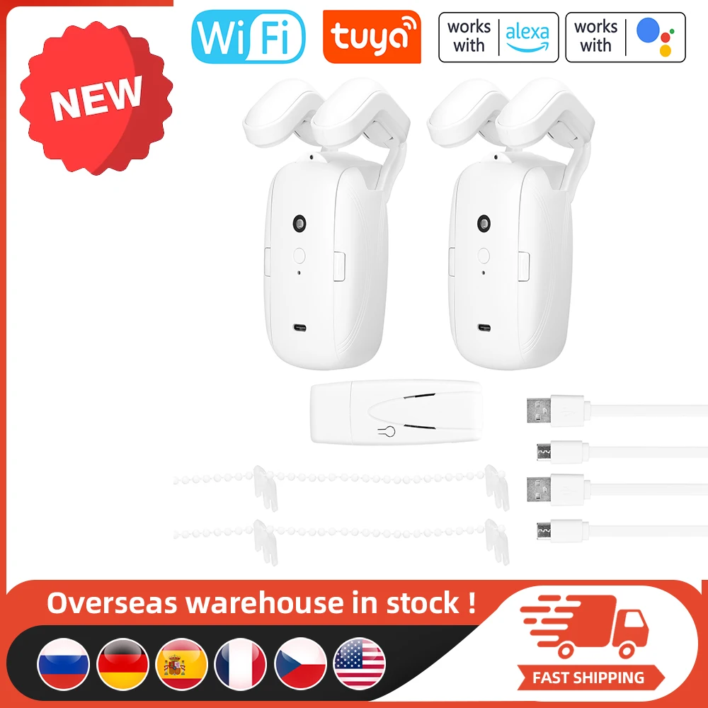 

WIFI/BT Intelligent Curtain Motor Electric Curtain Robot Automatic Opener No Wiring Support APP Remote Control Timer for Home