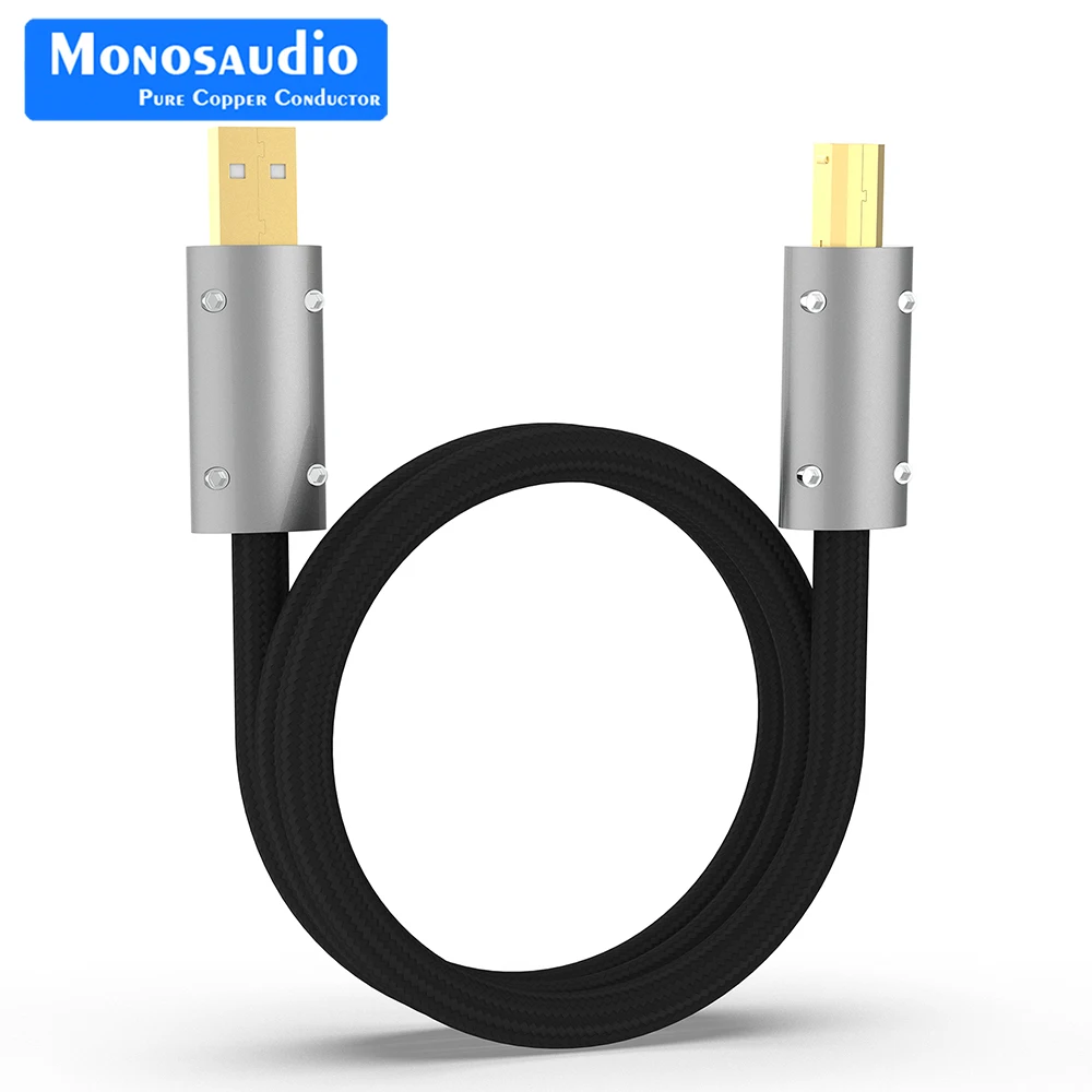 Монозаудио высокое качество стерлинговое серебро USB-аудиокабель аудиофильский