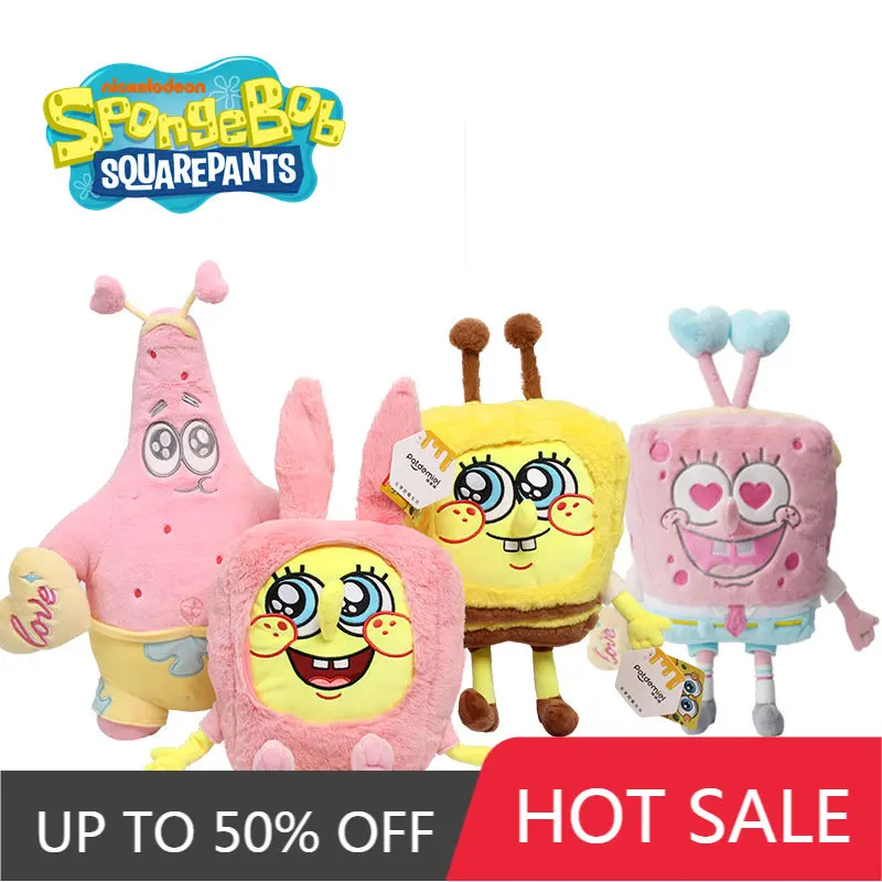 

Оригинальные плюшевые куклы, Подлинная милая кукла Губка Боб, квадратные брюки, плюшевые игрушки, новинка, милая пирог, большая звезда, кукл...