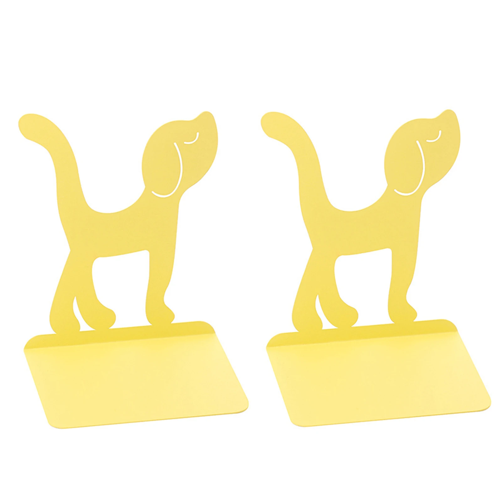 

1pair Desktop Office Puppy Dog Shape Desk Organizer Gift Vintage Solid Color Metal Bookend Student Reading Stand School Home