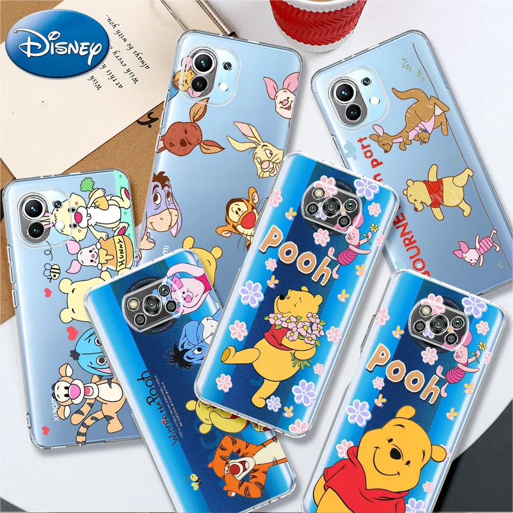 

Winnie Pooh Bear Tigger Piglet Case For Xiaomi Mi Poco X3 NFC 10T Pro 5G Soft Capa for Redmi Note 11 10 9s 9 8 9A 9C Phone Coque