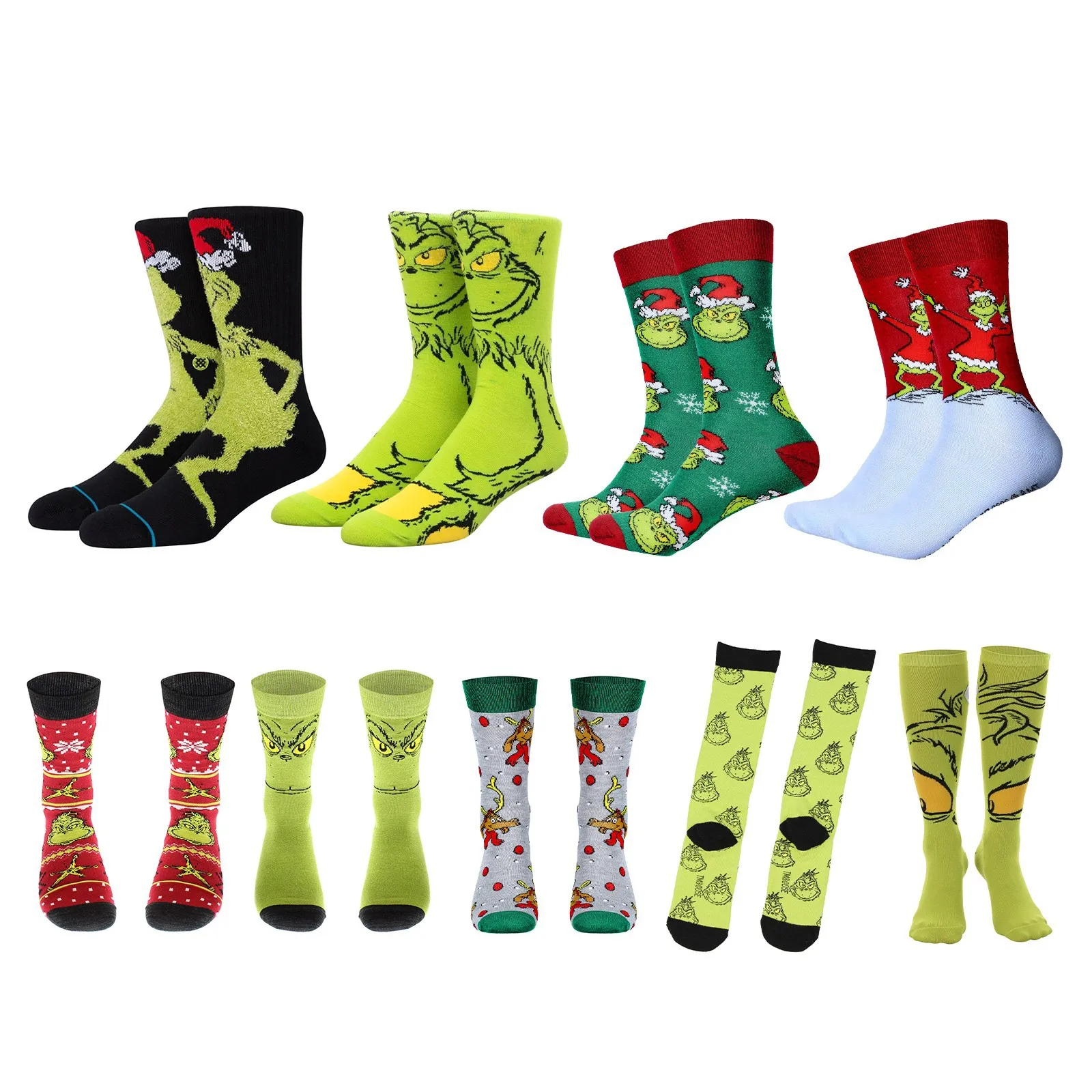 

Cotton Down Yarn men's Christmas socks Spring Autumn and Winter wear Funny Anime Street Wind Skateboard in the tube socks