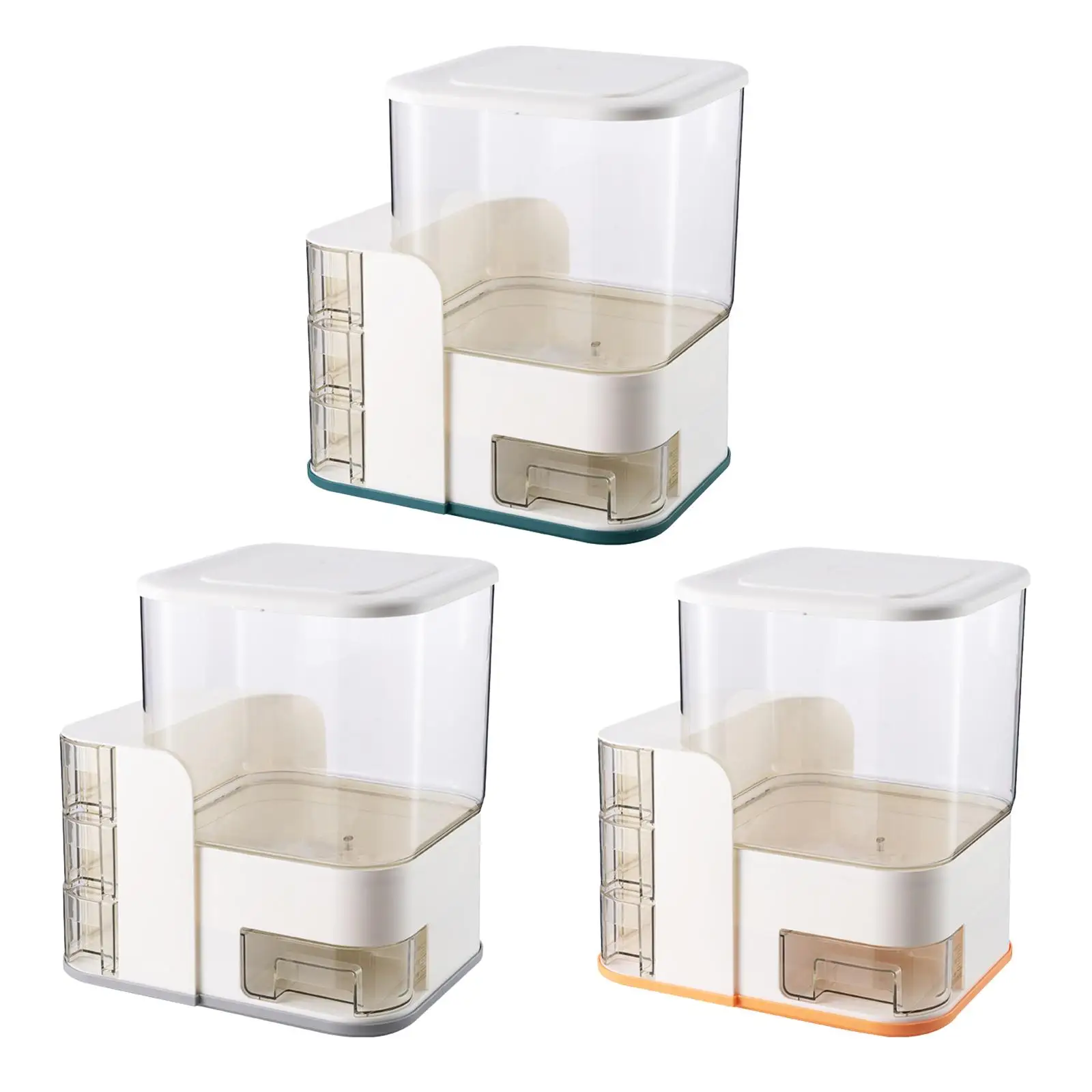 

Многофункциональный контейнер для хранения риса, герметичный контейнер для хранения хлопьев с 4 ячейками, диспенсер для хлопьев, сухой пищи...