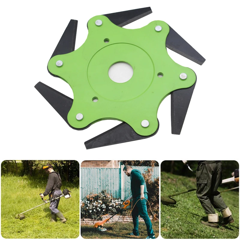 

6 Teeth Universal Grass Trimmer Head 65Mn Metal Blade Trimmer Head Weed Brush Cutting Head Garden Lawn Mower Brush Cutter
