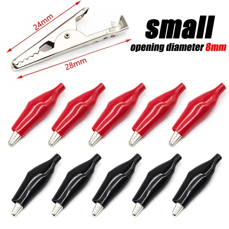 Металлические зажимы «крокодил» черные и красные