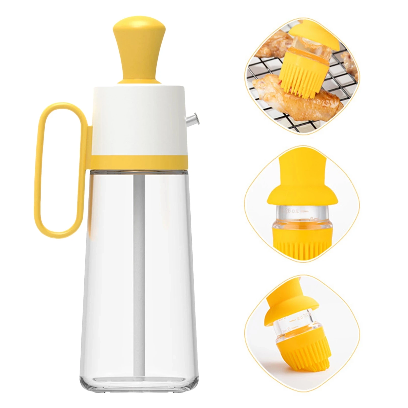 

Kitchen Oil Bottle Silicone Glass Oil Container With Brush Barbecue Spray Bottle Oil Dispenser For Kitchen Cooking BBQ Tool