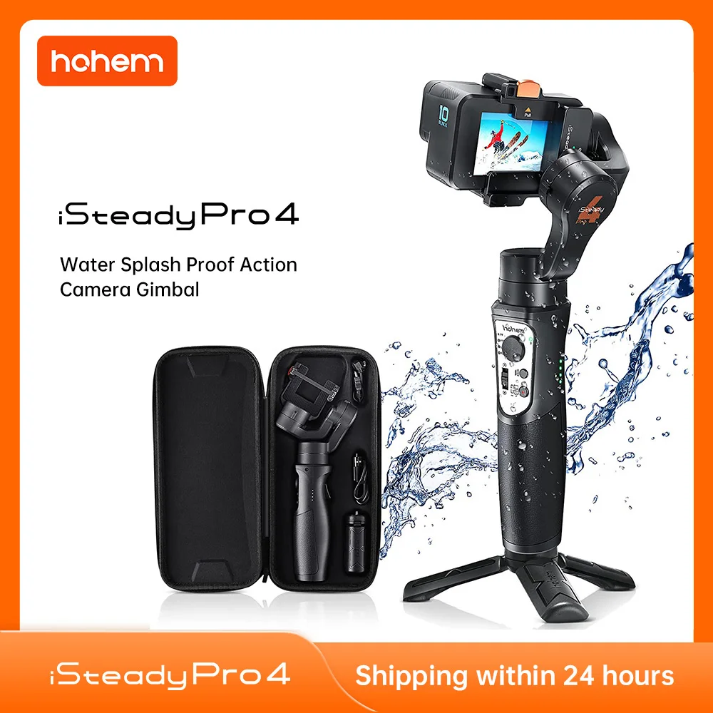 

Hohem Official iSteady Pro 4 Gimbal for GoPro 11/10/9/8/7/6/5 DJI OSMO Insta360 One R Action Camera 3-Axis Handheld Stabilizer