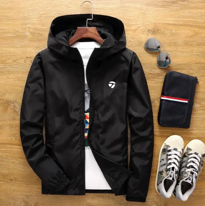 

Spring Autumn Windbreaker Golf Jackets Korea Fashion Casual Hooded Man Golf Wear Coats Bomber Jackets Men Thin Fishing Clothing