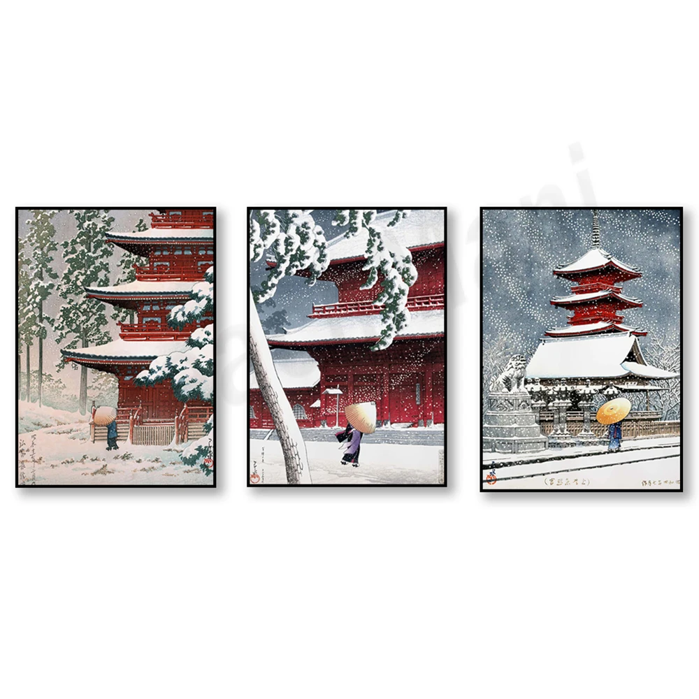 Фото Винтажный японский постер, Hasui Kawase - двадцать виды Токио, принт для спальни, гостиной и домашнего декора №2