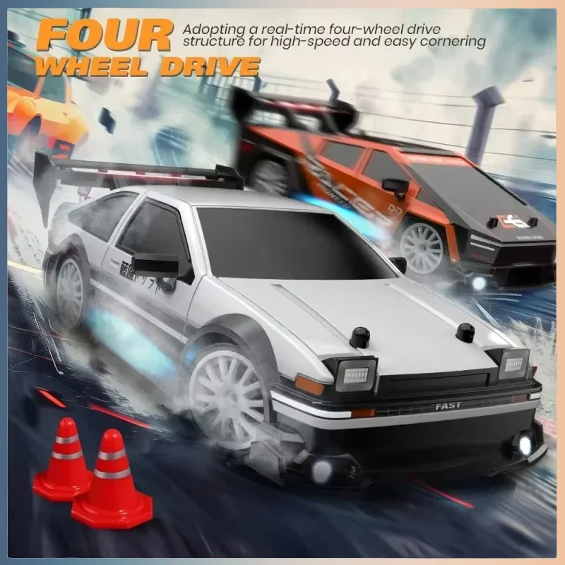 AE86 RC Drift Racing Car 1/24 4WD 30 км/ч Высокоскоростной автомобиль с подсветкой 2 4G