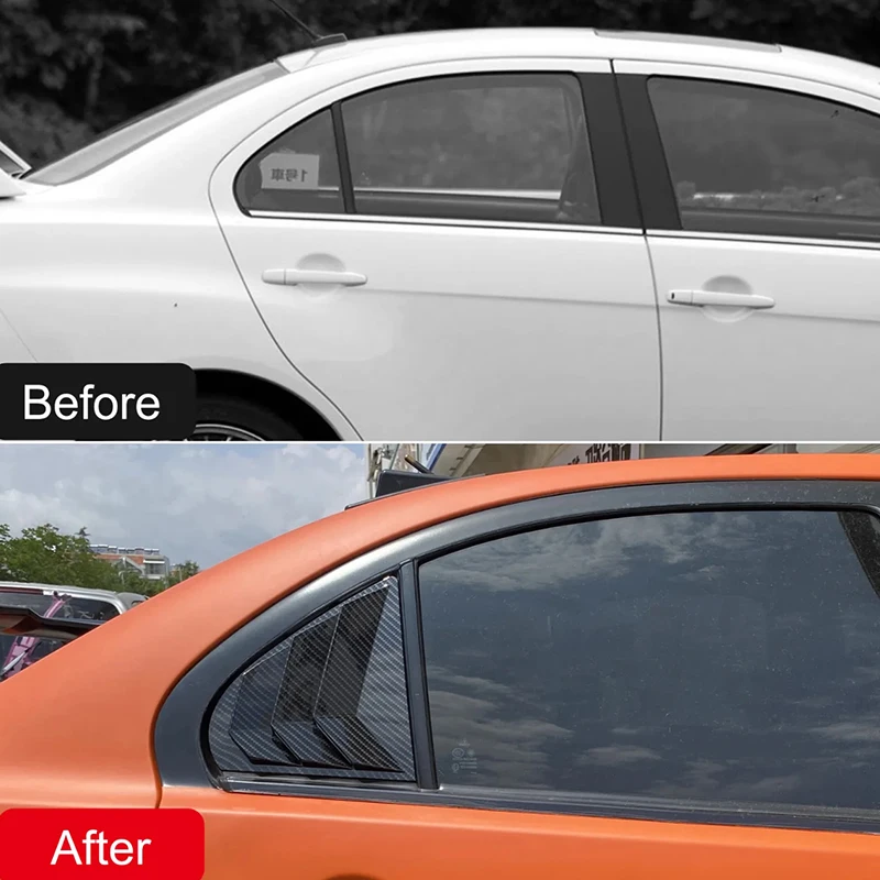 

For Mitsubishi Lancer EX X EVO 2008-2018 Car Accessories Auto Parts 2PCS Rear Window Shutter Louver Side Vent Cover Trim