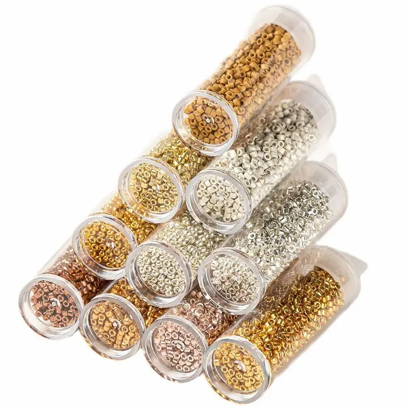 

Czech Beads 2mm 1200pcs Metallic Color Light Gold Frosted Silver Uniform Size Handmade Glass Seedbeads For Beadclass Embroidery