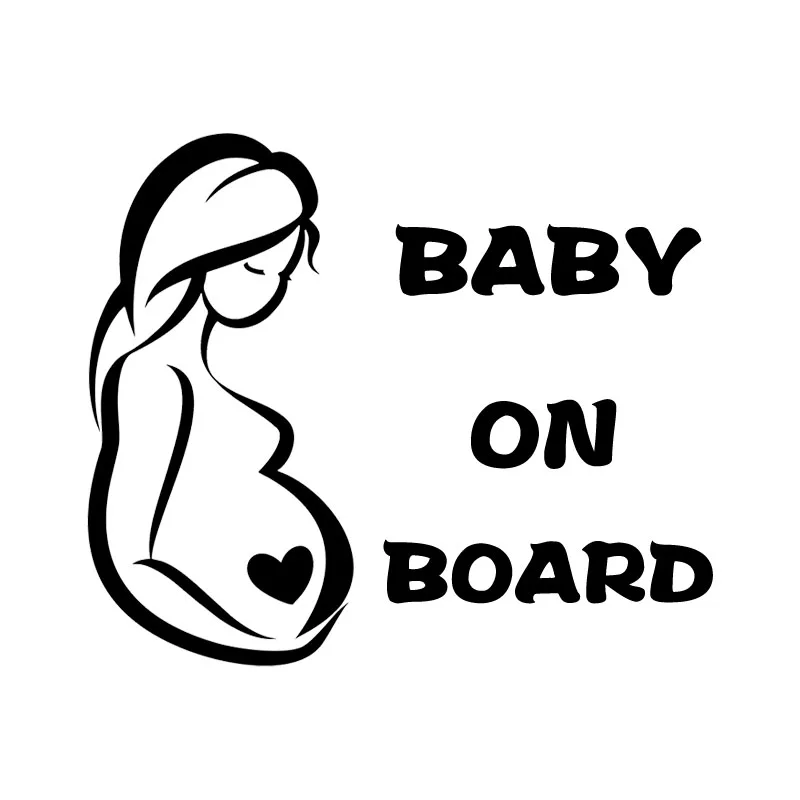 

JP interesting Car Decal for new pregnant women's car baby warning sticker decorative waterproof sticker 18.2 * 15.5cm