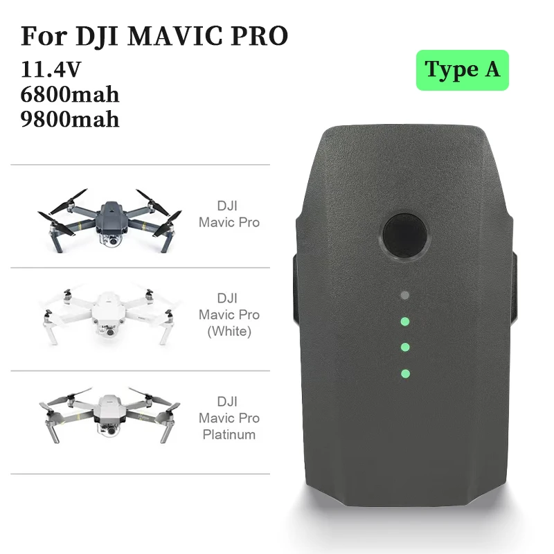 

100% Совершенно новый аккумулятор для DJI Mavic Pro, макс. 27 минут полета, 9800 мАч для дрона Mavic Pro, интеллектуальные полетные батареи
