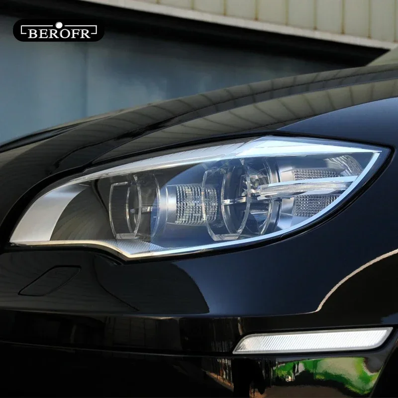 Фото 2 шт. для BMW X6 M E71 2008-2014, оттенок автомобильных фар, черная защитная пленка, передняя фара, прозрачная наклейка из ТПУ, аксессуары №5