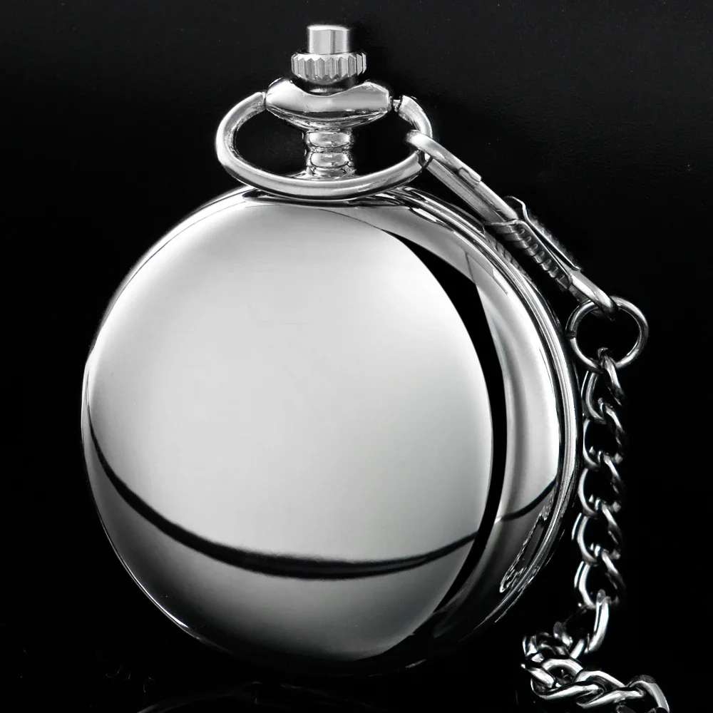 Серебряные гладкие кварцевые карманные часы романтическое звездное небо Луна