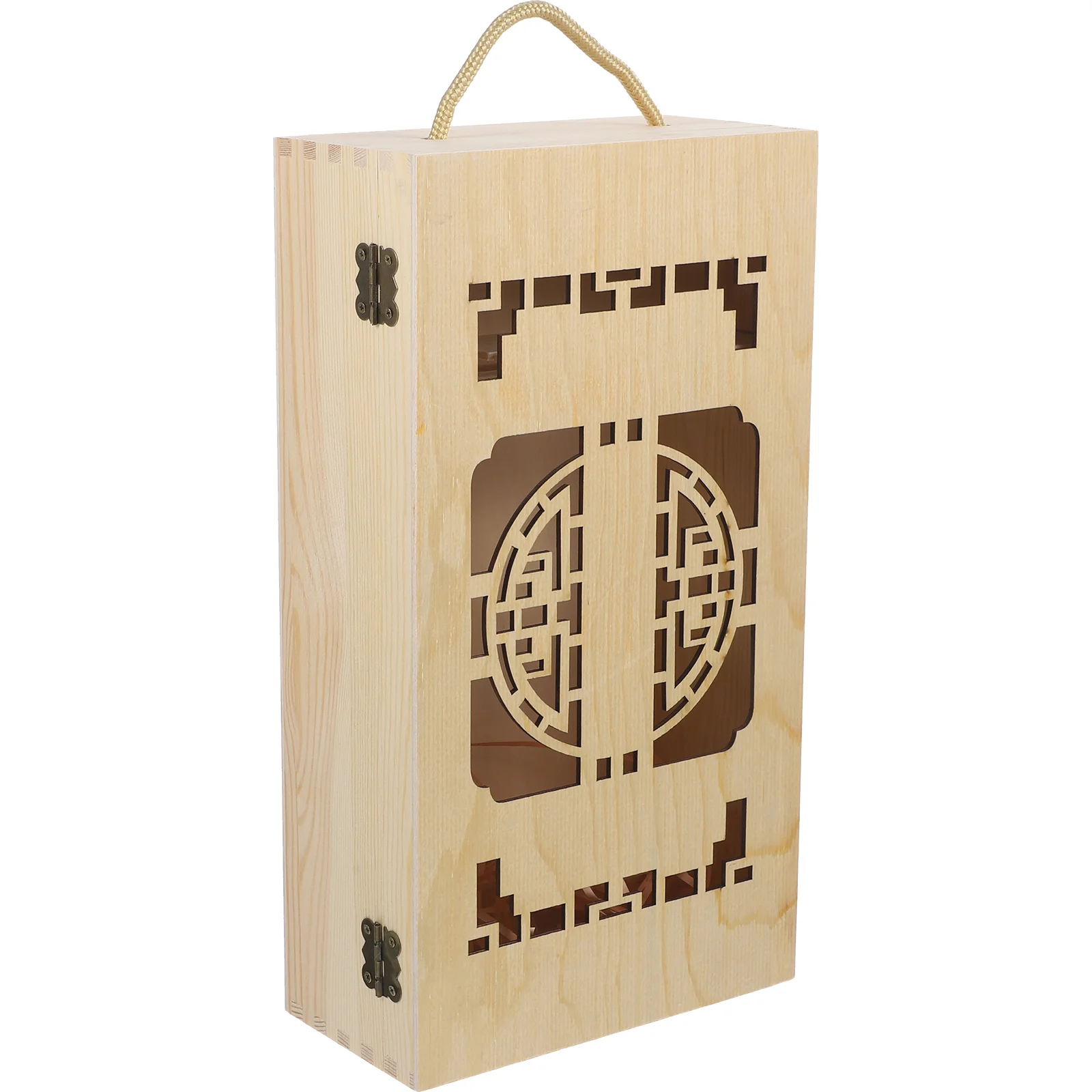 

Box Bottle Gift Case Wooden Champagne Container Tote Retro Carrier Rustic Wrapping Decorative Holder Wood Wedding Tasting
