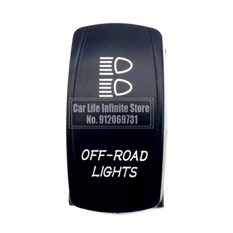 

12 В, 24 В, 20 А, кулисный переключатель для автомобиля, лодки, водонепроницаемый светодиодный синий свет, мгновенный ВКЛ/ВЫКЛ/ВКЛ, 7-контактный/5-контактный для грузовика, прицепа, автофургона