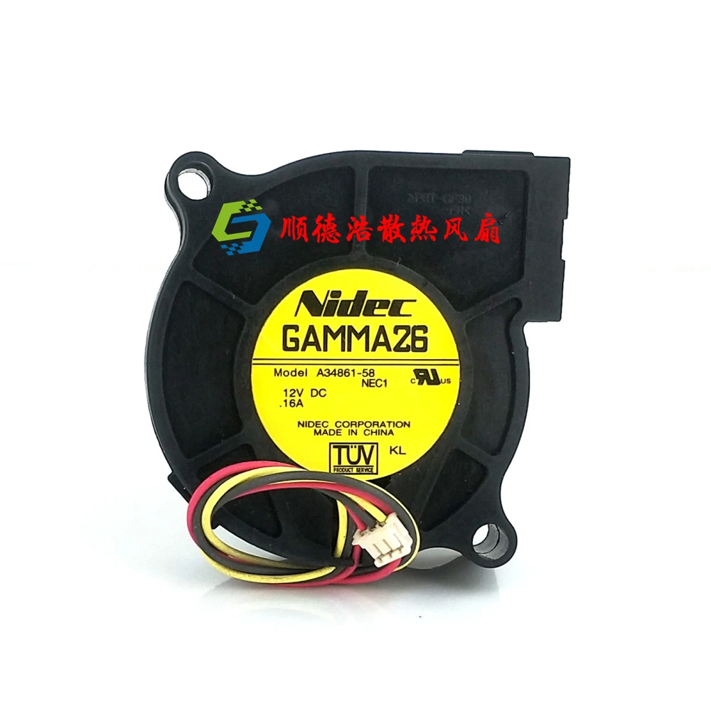 3-проводной серверный охлаждающий вентилятор Nidec A34861-58 GAMMA26 NEC1 DC 12V 0.16A 50x50x15 мм
