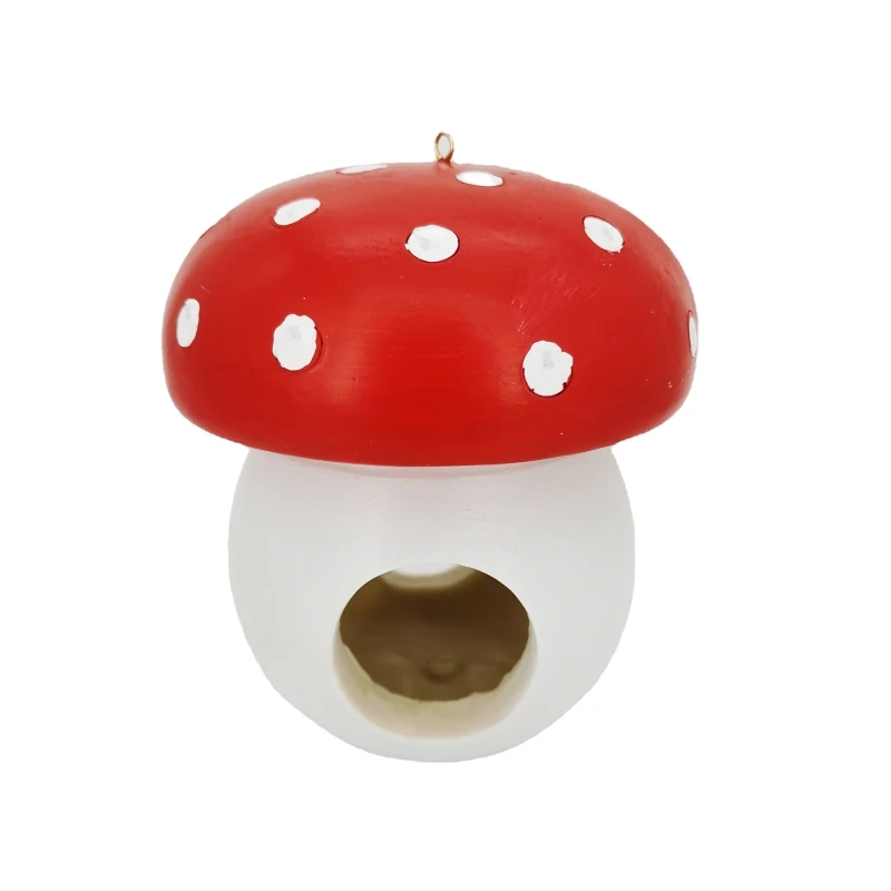 

Mushroom Bird Feeder Resin Feeders with Roof for Wild Birds Hanging Bird House 85DA