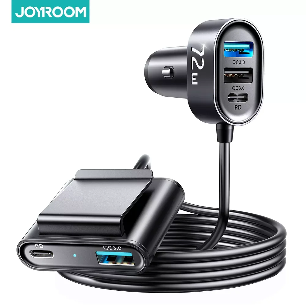 

Автомобильное зарядное устройство для быстрой зарядки Joyroom, 5 в 1, 72 Вт, USB C, автомобильное зарядное устройство PD 3,0, QC 4,0, 3,0, PPS, 25 Вт, Type-C, Мультиа...