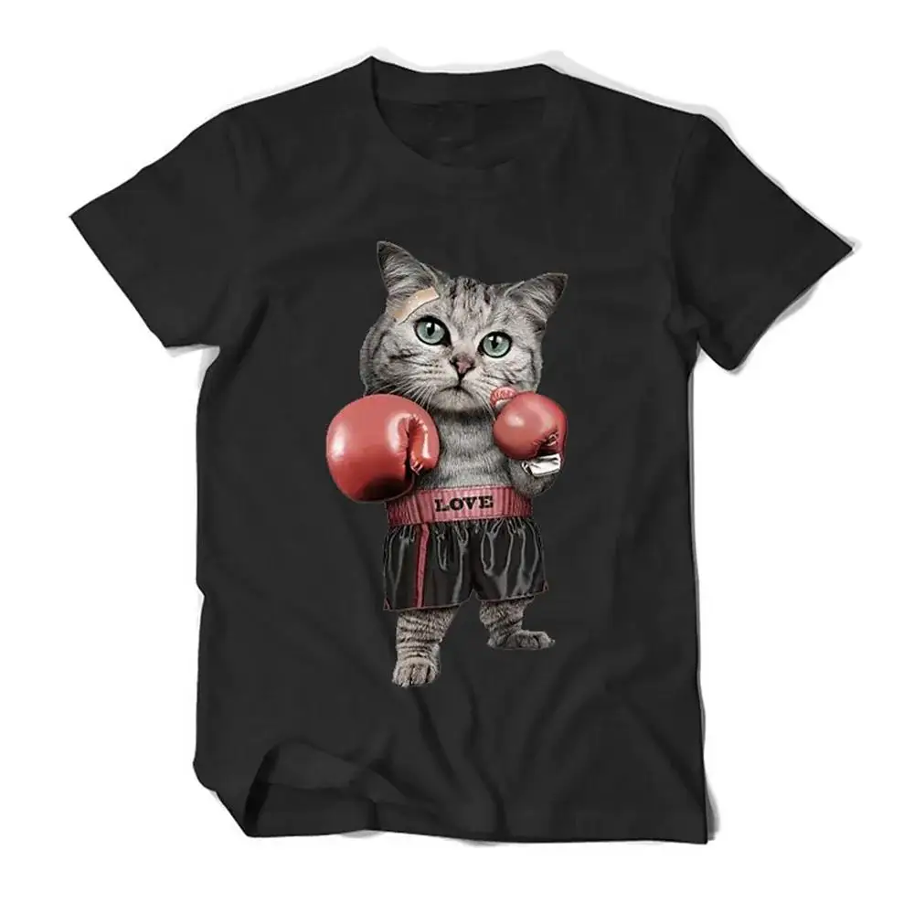 

Summer New Funny 3d Boxing Cat T Shirt for Men And Women Printed Animal Unsex O-Neck Short Sleeve Oversized Tops Dropshipping