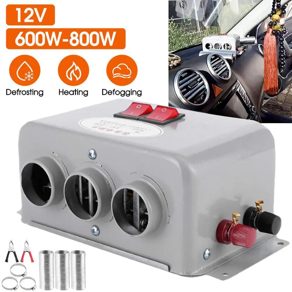 12V/24V Car Mounted Heater Dryer 800W High-power Rapid Heating Windshield Defogging Machine For Truck Vehicles Accessories S6J7