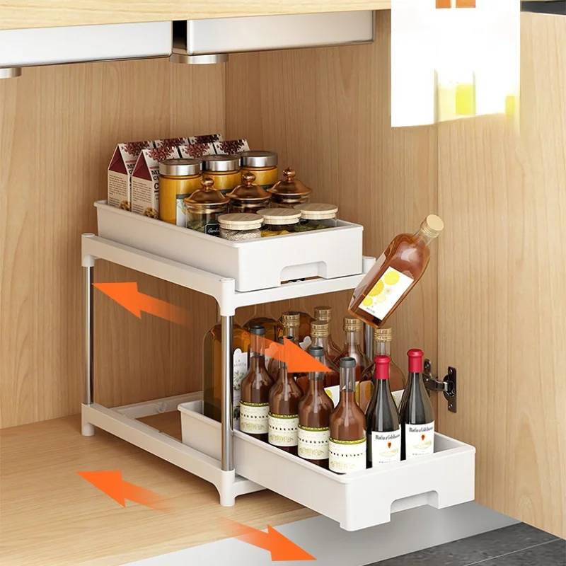 

Kitchen Vegetable Shelf Sink Pull Out Storage Organizer Spice Bathroom Cupboard Organizer Rack Cabinet Cupboards Drawer Kitchen
