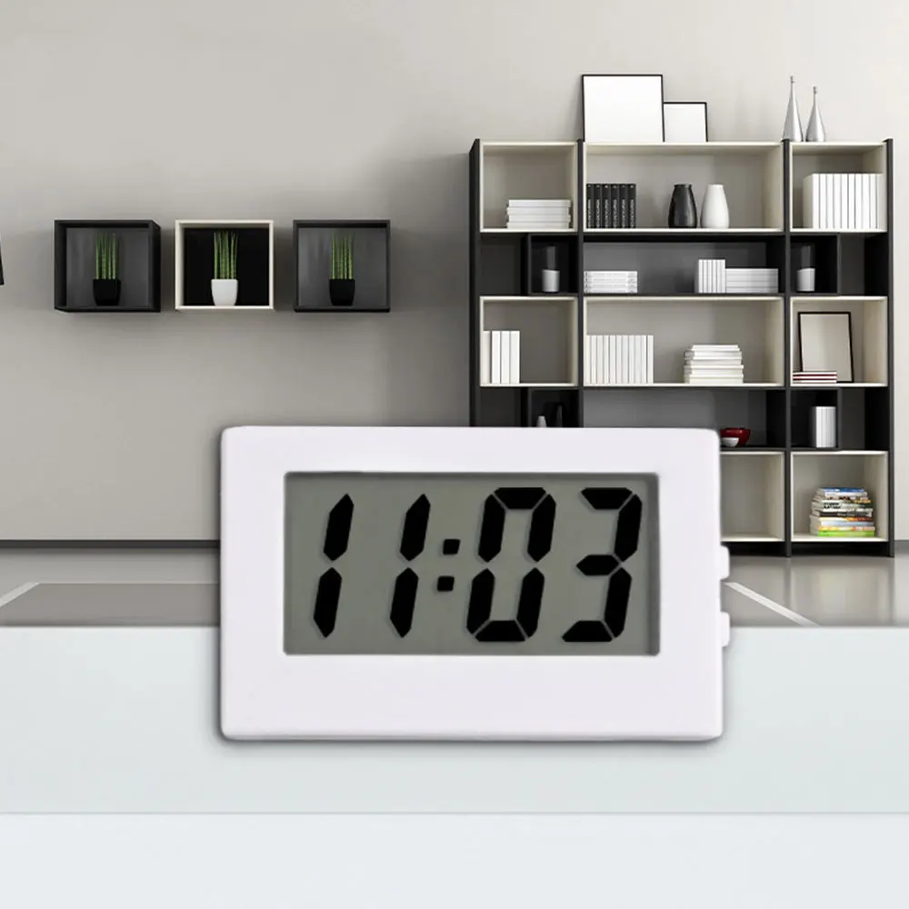 

Mini LCD Digital Table Dashboard Desk Electronic Clock For Desktop Home Office Silent Desk Time Display Clock