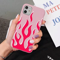 fashion multi color flame phone case for iphone 11 12 13 mini pro xs max 8 7 6 6s plus x xr solid candy color case