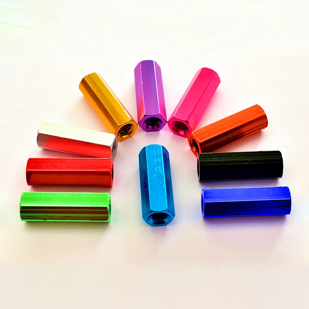 

M5 Hex Colourful Aluminum Alloy Standoff Spacer Column Hexagon Hand Knob Nuts PCB Motherboard DIY Model Parts