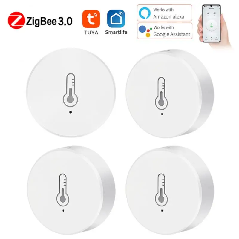 

Tuya ZigBee Smart Temperature And Humidity Sensor Work With Zigbee Gateway Hub Via Alexa Google Home SmartLife/Tuya App Control