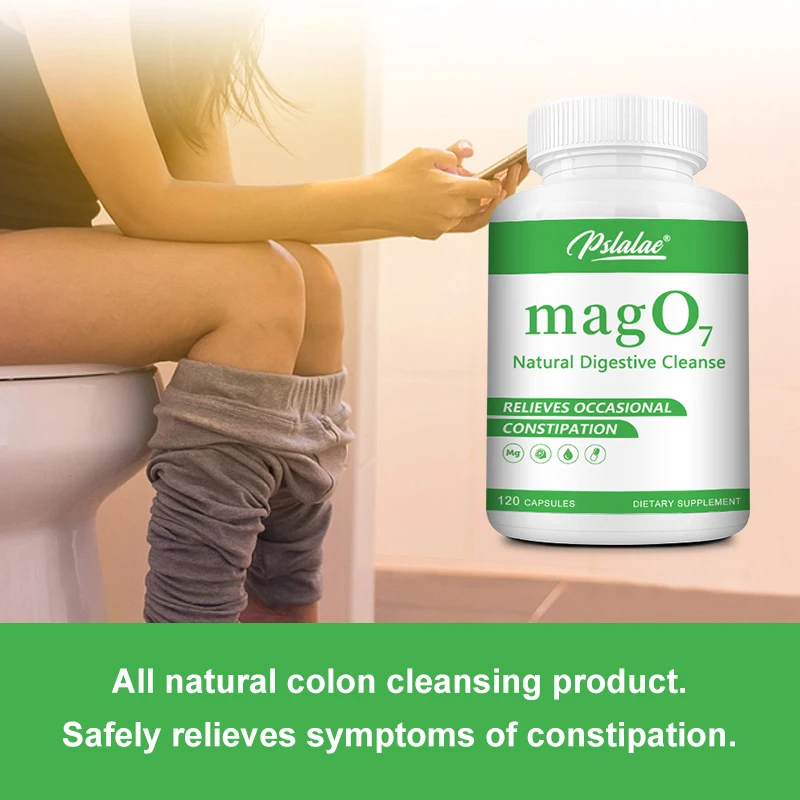 

Mag O7 Colon Cleansing Capsules, Constipation Relief and Digestive Supplement, Plant Fiber with Magnesium Citrate